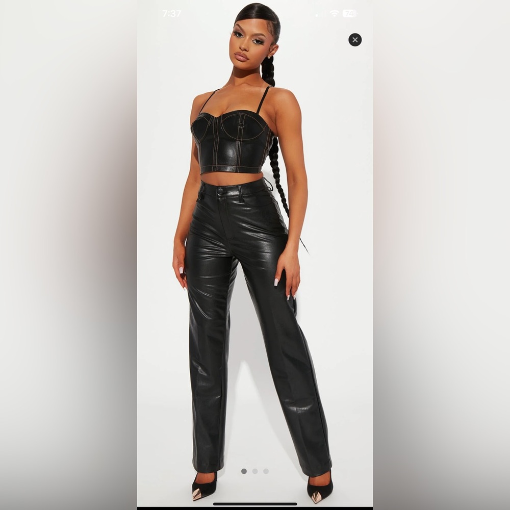 Truly Chic Faux Leather Pant 29 -
Black